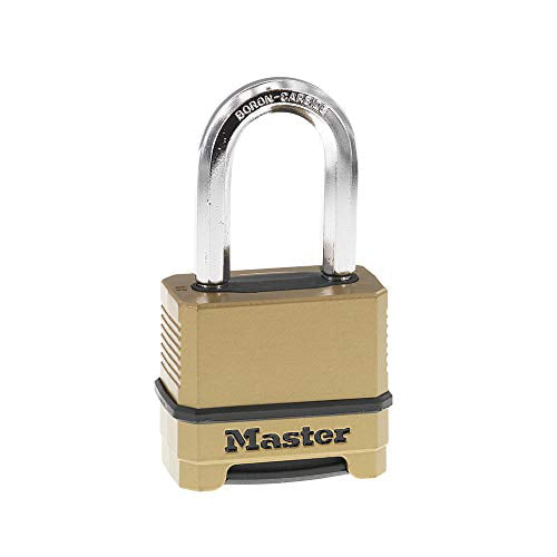 Shackle 1-1/2 in Master Lock M175XDLF Heavy Duty Outdoor Combination Lock 1 Brass Finish